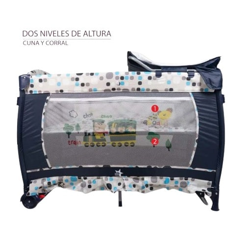 Cuna de Viaje con Toldo STARKIDS Draco Azul Marino