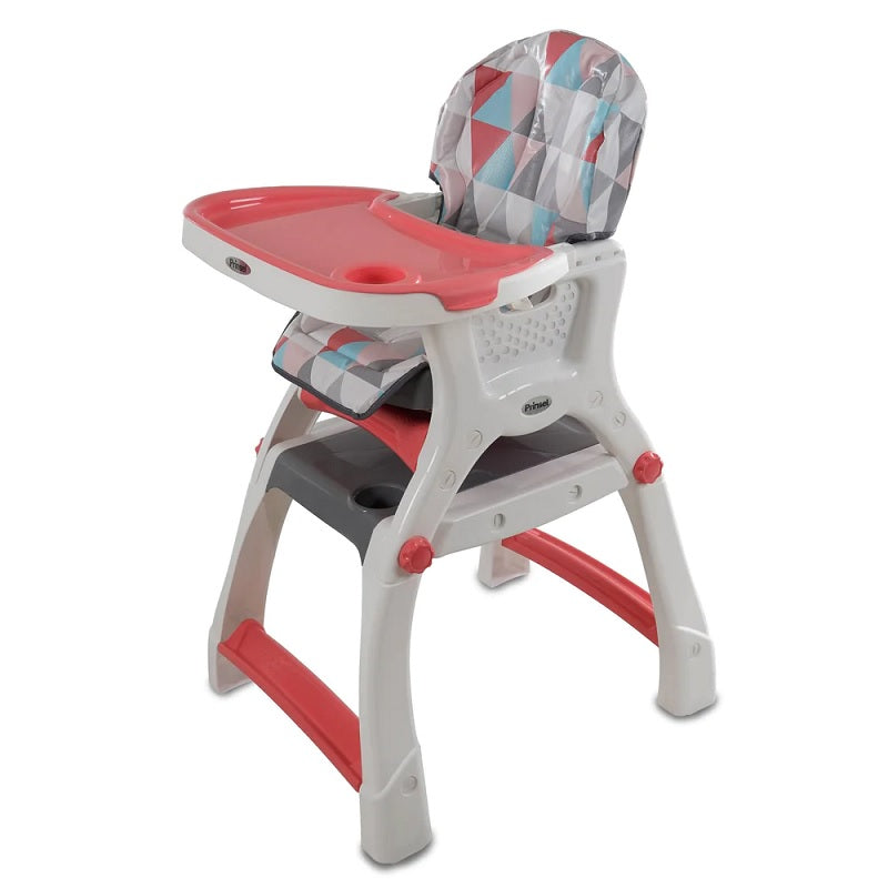 Silla Alta 2en1 PRINSEL Kinder City Triangulos Coral