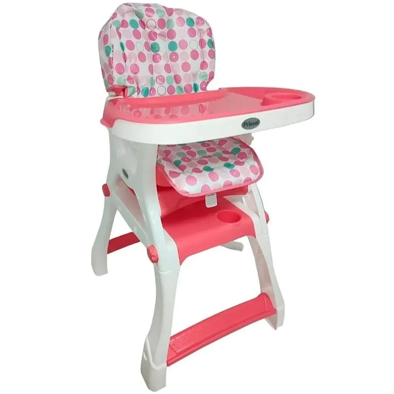 Silla Alta 2en1 PRINSEL Kinder City Circulos Rosa