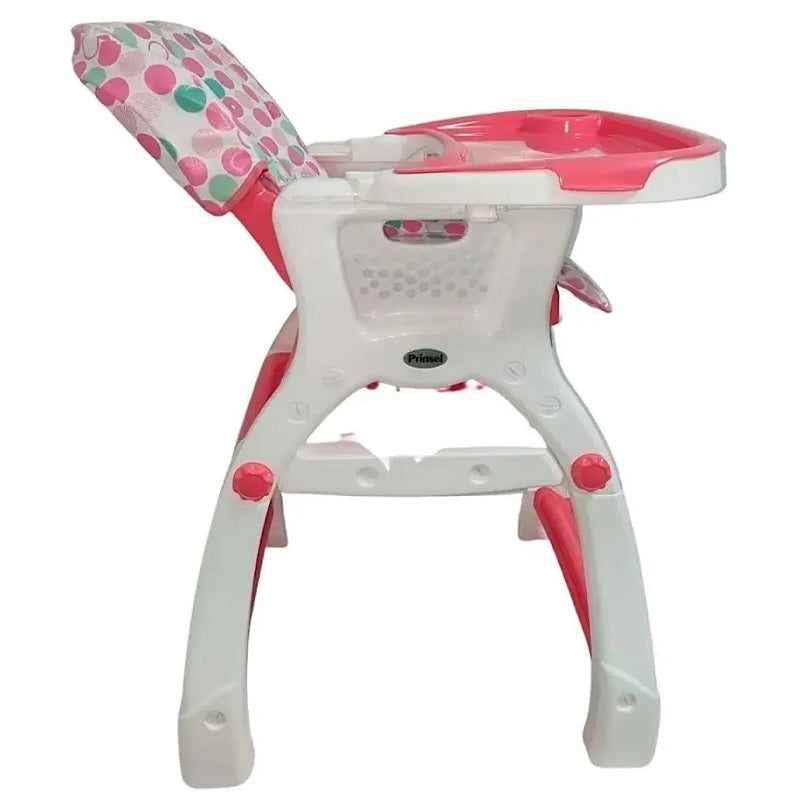 Silla Alta 2en1 PRINSEL Kinder City Circulos Rosa