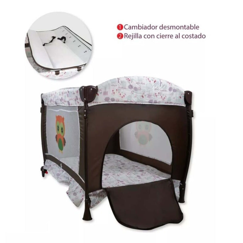 Cuna de Viaje con Toldo STARKIDS Draco Beige Café