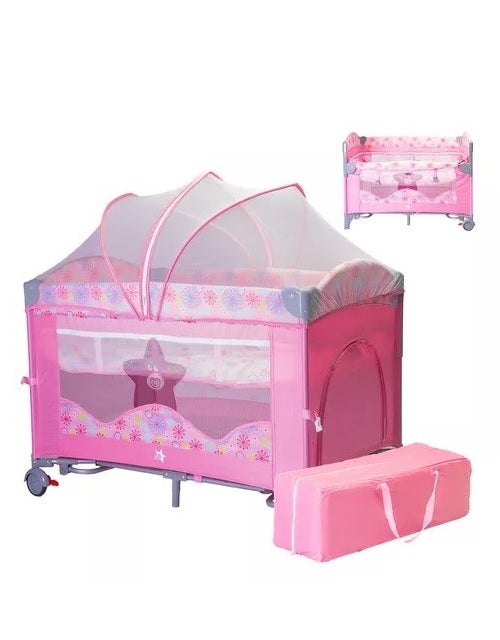 Cuna de Viaje Colecho STARKIDS Columba Rosa