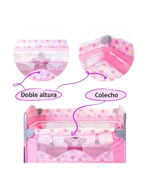 Cuna de Viaje Colecho STARKIDS Columba Rosa