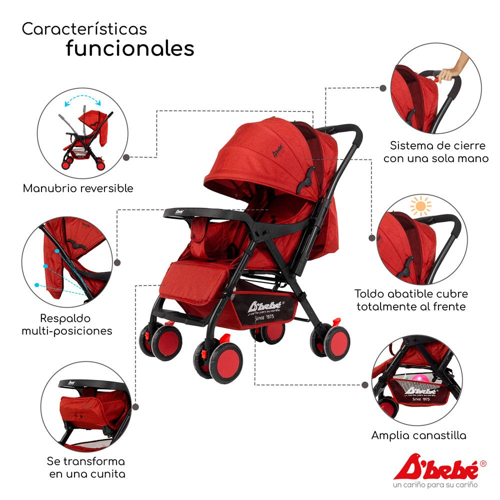 Carriola Compacta DBEBE BM Rojo