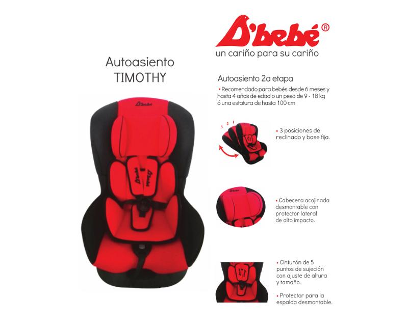 Autoasiento DBEBE CONFORT Rojo