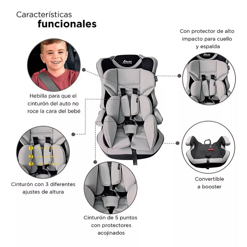 Autoasiento DBEBE MAXI Negro con Gris