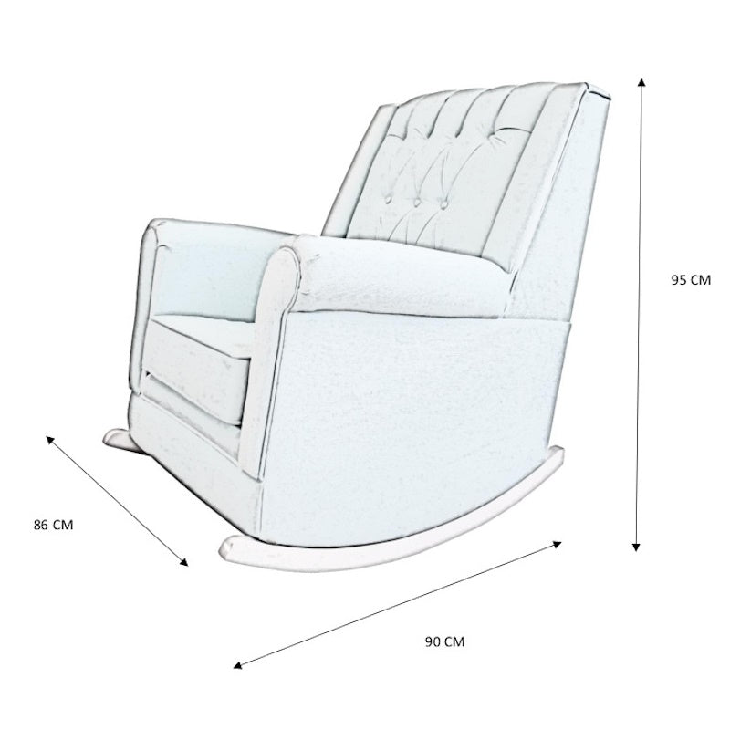 Sillon Mecedora Divano TITI Gris Balancines Blanco