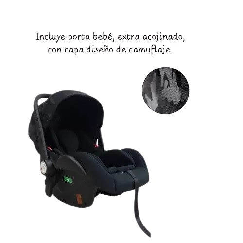 Carriola con Portabebe CONFETY Rainbow Negro