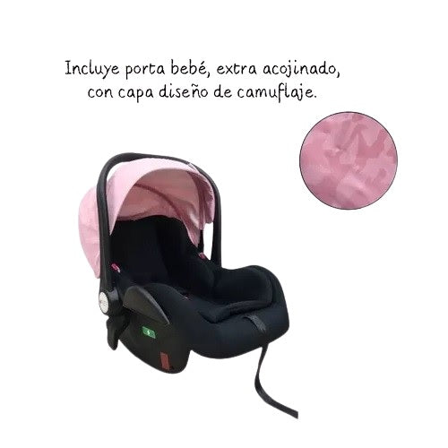 Carriola con Portabebe CONFETY WORLD Rainbow Rosa